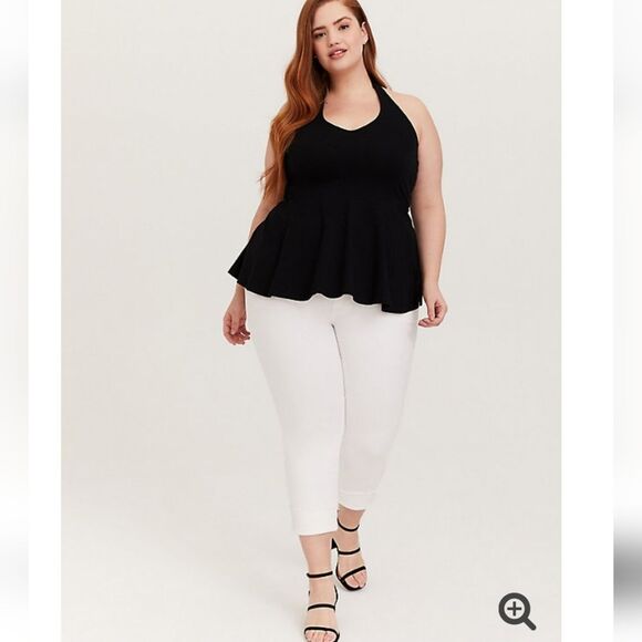 torrid Tops - Torrid Black Halter Peplum Tank Top Plus Size 4X NWT Flowy Sleeveless Blouse